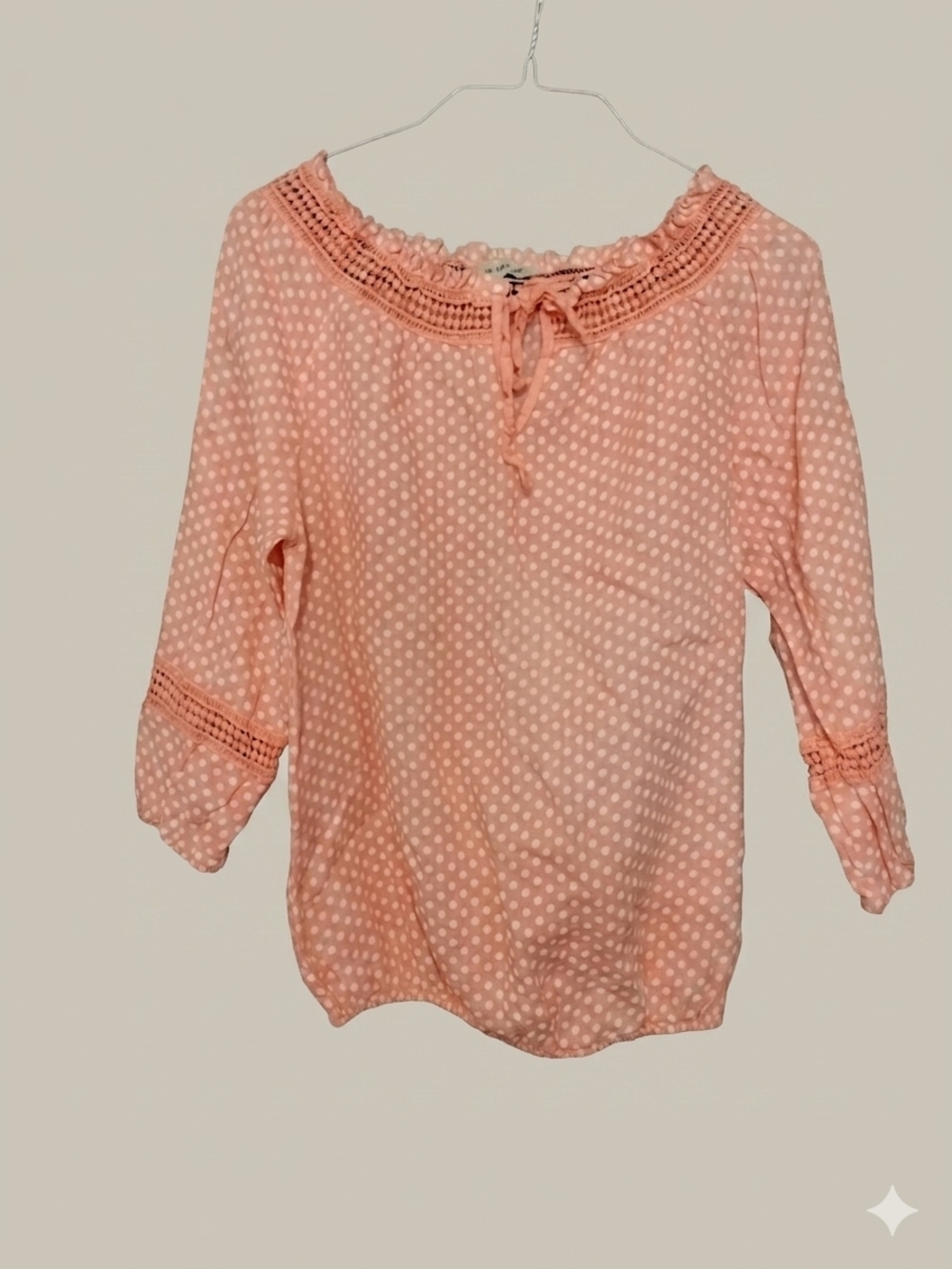 LIN NATURE Made in Italy 100% Linen Polka Dot Blouse